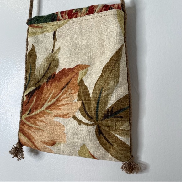Vintage Susan Todd Bark Cloth Bag Floral Tassel Mini Crossbody - Picture 7 of 11